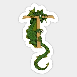 Green Dragon Letter T 2023 Sticker